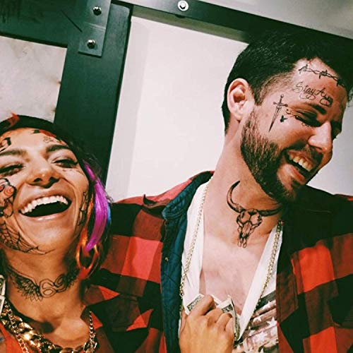 Hoja de tatuajes seguros para la piel temporal inspirada en la cara post Malone