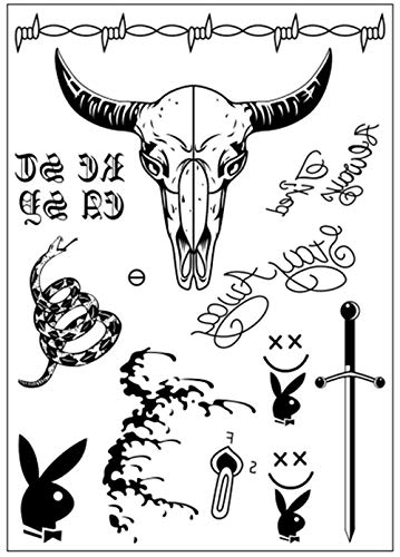 Hoja de tatuajes seguros para la piel temporal inspirada en la cara post Malone