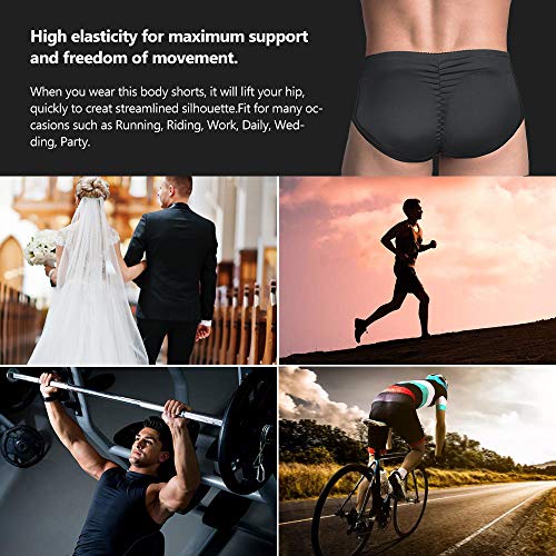 Hombre Fajas Butt Lifter Briefs para Shapewear Body Shaper Ropa Interior Botín de Encaje Shorts sin Costuras Moldeadora Lencería