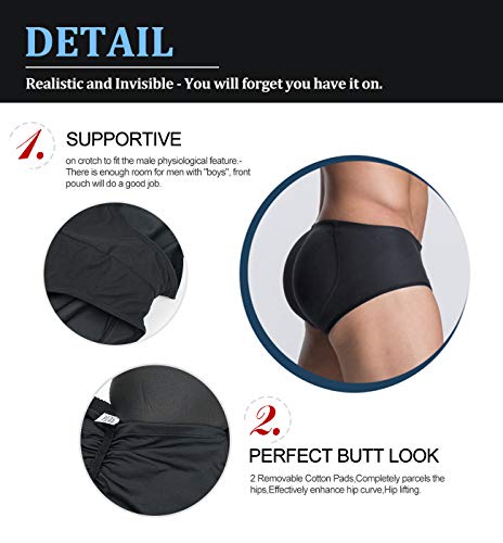 Hombre Fajas Butt Lifter Briefs para Shapewear Body Shaper Ropa Interior Botín de Encaje Shorts sin Costuras Moldeadora Lencería