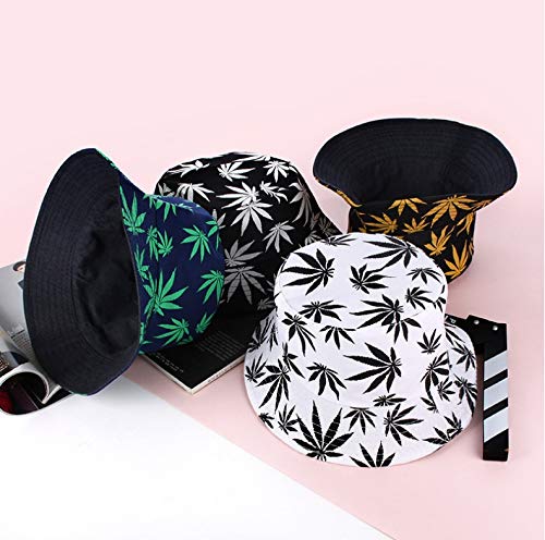Hombres Mujeres Sombrero De Cubo De Hoja De Arce Hip Hop Pescador Sombreros De Panamá Bordado Algodón Al Aire Libre Verano Otoño Bob Visor Bucket Cap Regalo M56-5Envío Gratis
