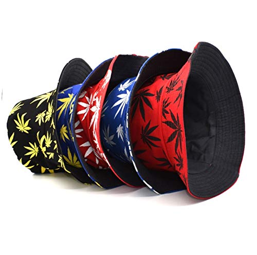 Hombres Mujeres Sombrero De Cubo De Hoja De Arce Hip Hop Pescador Sombreros De Panamá Bordado Algodón Al Aire Libre Verano Otoño Bob Visor Bucket Cap Regalo M56-5Envío Gratis