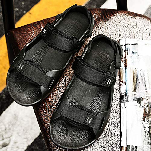 Hombres Sandalias de Lona Zapatos Zapatillas Retro Magic Stick Anti Slip Desgaste Resistente Zapatos de Playa al Aire Libre Sandalia Casual Calzado de Agua en Verano para Nadar