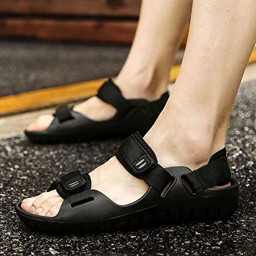 Hombres Sandalias de Lona Zapatos Zapatillas Retro Magic Stick Anti Slip Desgaste Resistente Zapatos de Playa al Aire Libre Sandalia Casual Calzado de Agua en Verano para Nadar