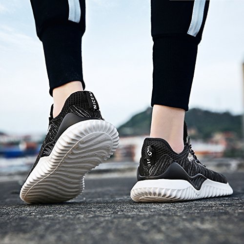 Hombres Zapatillas de Moda Ligero Transpirable Gimnasia Sneakers Casual Cojín de Aire Deportes de Exterior Zapatos (46 EU, Gris)