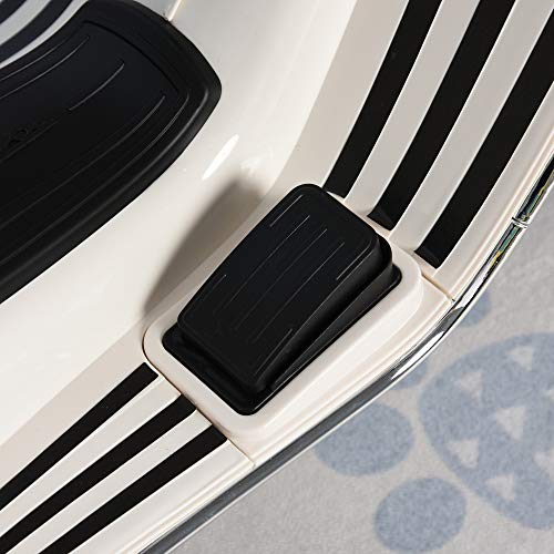 HOMCOM Moto Eléctrica Vespa Faros Música 2 Ruedas Auxiliares para Niños Mayores de 3 Años Motocicleta Infantil Autorizada 108x49x75 cm Blanco