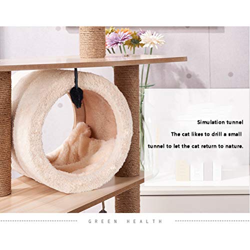 HOMED 51,1 Pulgadas estables árbol del Gato, sisal arañar Puestos, Cave, burlas Cuerda de Gatito, Torre de los Gatos-Muebles para Gatitos, Gatos y Mascotas