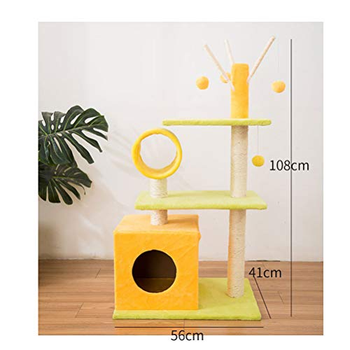 HOMED Rascador sisal condominio con rascadores, Perchas, y la Cueva, para la Escalada y Relajante Jugar Pet Stand, Gato Que Sube Juguetes Torre