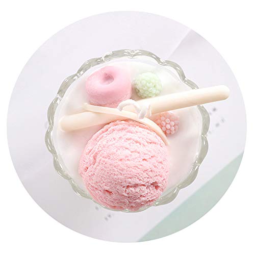 Honey Bear - Vela aromática en Forma de Helado, Cera de Soja, Aceite Esencial Puro, Vaso de Cristal, Juego de Regalo de café de Fresa Colocasia Matcha, Fresa, Talla única
