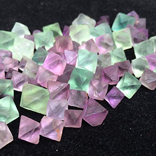 HONGHUA 50G Hermoso Verde Púrpura Flourita Octaedro Flourita Cristales Translúcidos Curación De Piedra Caída