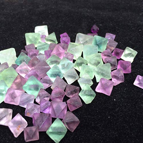 HONGHUA 50G Hermoso Verde Púrpura Flourita Octaedro Flourita Cristales Translúcidos Curación De Piedra Caída
