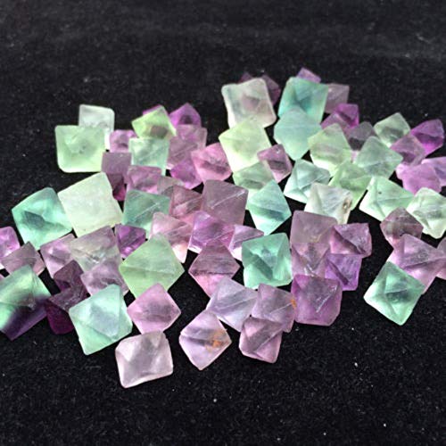 HONGHUA 50G Hermoso Verde Púrpura Flourita Octaedro Flourita Cristales Translúcidos Curación De Piedra Caída