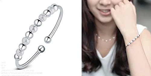Hosaire Pulseras de Plata de Buena Suerte Perla Apertura Metal-Ajustable Pulseras Mujeres de la Joyería Accesorios