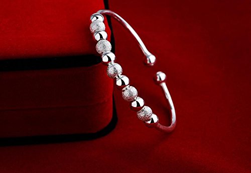 Hosaire Pulseras de Plata de Buena Suerte Perla Apertura Metal-Ajustable Pulseras Mujeres de la Joyería Accesorios