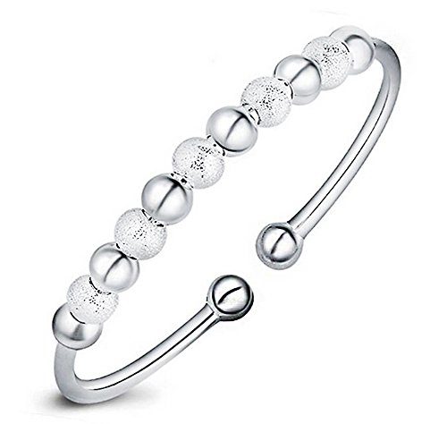 Hosaire Pulseras de Plata de Buena Suerte Perla Apertura Metal-Ajustable Pulseras Mujeres de la Joyería Accesorios