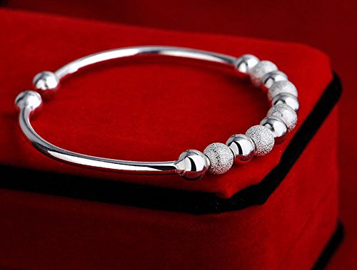 Hosaire Pulseras de Plata de Buena Suerte Perla Apertura Metal-Ajustable Pulseras Mujeres de la Joyería Accesorios