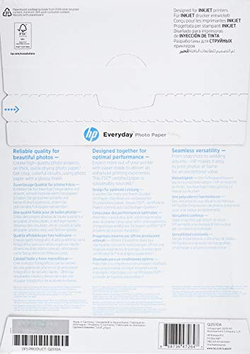 Hp Everyday Photo Paper Q2510A - Papel de fotografía brillante, A4 (210 X 297 mm), 100 hojas