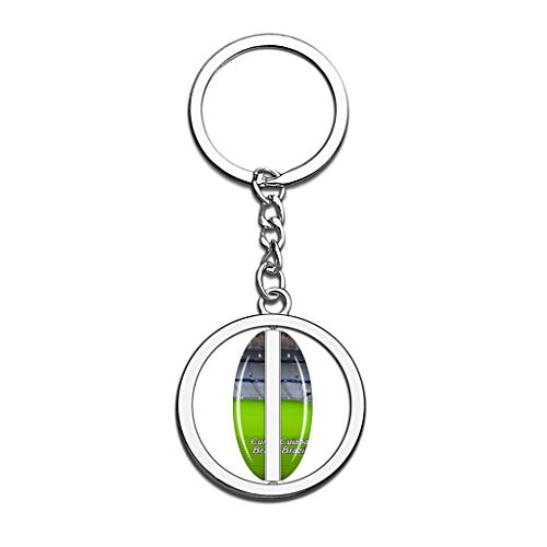 Hqiyaols Keychain Brasil Arena Pantanal Cuiabá Cristal Girar Acero Inoxidable Llavero Viajes Ciudad Recuerdo Llavero