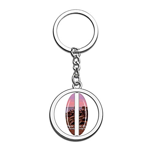 Hqiyaols Keychain Costa Rica Punta Arenas Cristal Girar Acero Inoxidable Llavero Viajes Ciudad Recuerdo Llavero