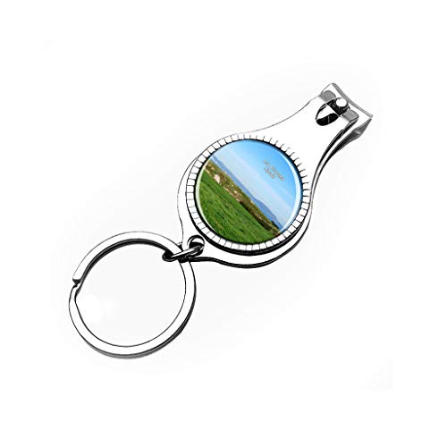 Hqiyaols Keychain España Monte de San Pedro La Coruña Cortaúñas Abridor de Botellas Lima de uñas Llavero Cristal Acero Inoxidable Multifuncional Recuerdo Regalo