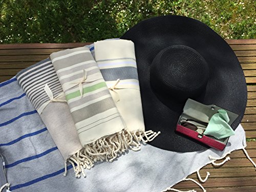 HR Decoraction Lola Toalla de Playa, Algodón, Antracita, 200x100x0.5 cm