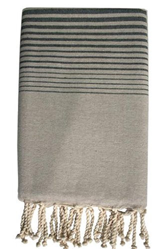 HR Decoraction Lola Toalla de Playa, Algodón, Antracita, 200x100x0.5 cm