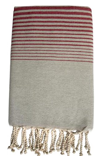 HR Decoraction Lola Toalla de Playa, Algodón, ROJA, 200x100x0.5 cm