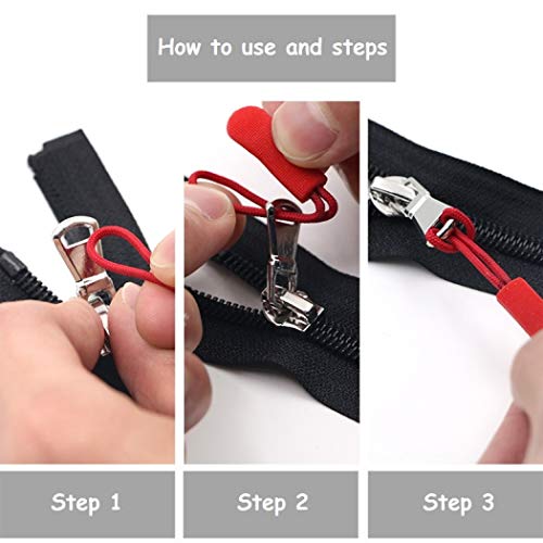 HSBAIS Tiradores de Cremallera de Repuesto para Mochilas, cordón de Nylon Fuerte, fijador de Cremallera ergonómicamente diseñado,B5_5pcs