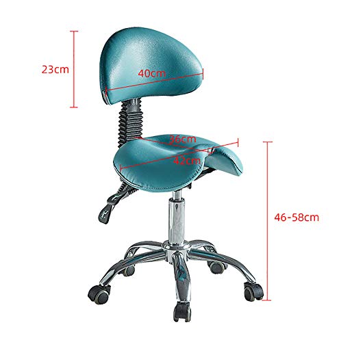 HSRG Taburete ergonómico con Ruedas, Silla de Taburete Dental giratoria Ajustable hidráulica para salón de Belleza, Masaje, SPA, clínica Dental, Oficina