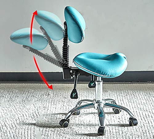 HSRG Taburete ergonómico con Ruedas, Silla de Taburete Dental giratoria Ajustable hidráulica para salón de Belleza, Masaje, SPA, clínica Dental, Oficina