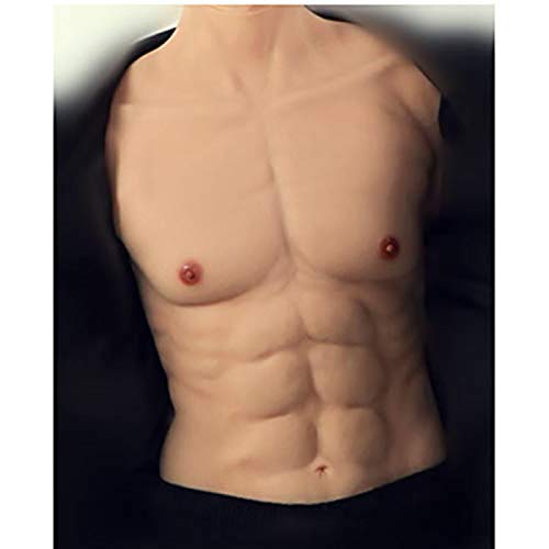 HUA JIE Falso Silicona músculo Pecho Chaleco, músculos Artificiales de la simulación, silicón Realista Falso Falso del músculo Pecho músculos del Vientre Mascarada del Traje Cosplay los Hombres