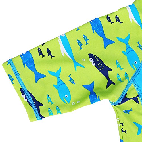 Huaaniue - Traje de baño de una pieza para niños entre 3 y 10 años, con protección solar de factor 50, Infantil, S237_LightBlue_116/122, Azul claro, 6-7Y(Tag No.116/122)