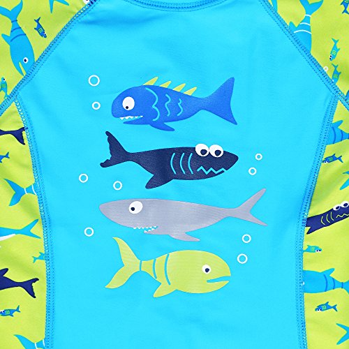 Huaaniue - Traje de baño de una pieza para niños entre 3 y 10 años, con protección solar de factor 50, Infantil, S237_LightBlue_116/122, Azul claro, 6-7Y(Tag No.116/122)