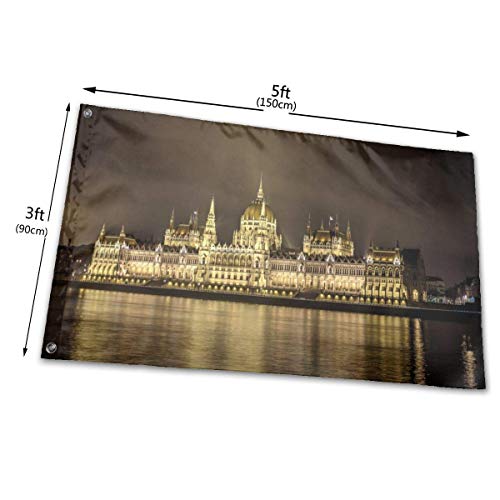 huatongxin Bandera del jardín Patry Bandera Outdoor Bandera Bandera del jardín Funny Table Tennis Outdoor Yard Bandera Wall Lawn Banner Home Bandera Decoration 3' X 5'Hungary Houses Rivers Parla