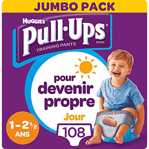 Huggies Pañales Pull-Ups por día, para niños, 1 - 2.5 años, paquete de 4 x 27 pañales