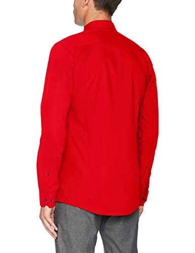 HUGO Elisha01 Camisa, Rojo (Medium Red 615), Small (Talla del Fabricante: 38) para Hombre