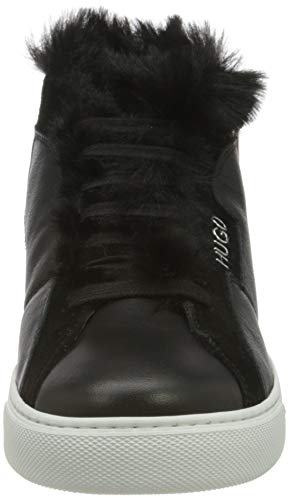 HUGO Lily Fur ZipSneakerC, Zapatillas para Mujer, Negro1, 41 EU