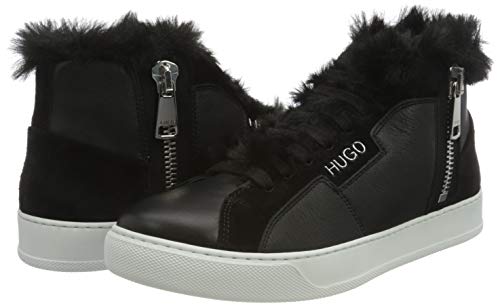 HUGO Lily Fur ZipSneakerC, Zapatillas para Mujer, Negro1, 41 EU