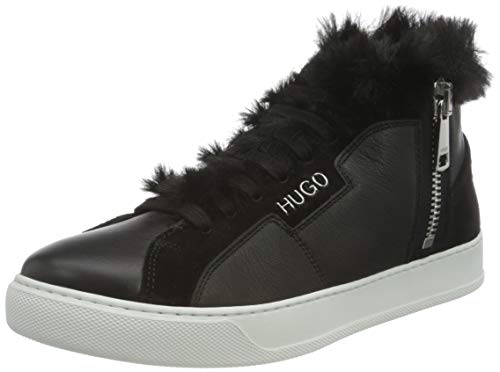 HUGO Lily Fur ZipSneakerC, Zapatillas para Mujer, Negro1, 41 EU
