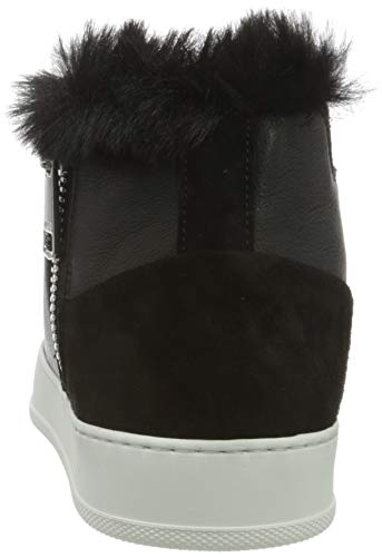 HUGO Lily Fur ZipSneakerC, Zapatillas para Mujer, Negro1, 41 EU