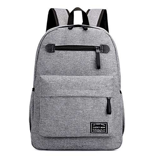 Huhuya Mochila Casual Moda Interfaz de Carga USB Multifunción Bolsa de Viaje Gris para Estudiantes