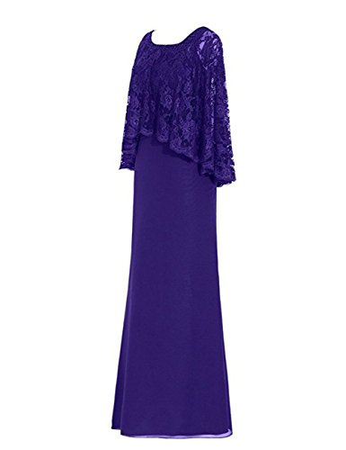 HUINI Cord¨®n Rosario Capa Gasa Madre de la Novia Vestidos Formal Fiesta Vestidos Tama?o 42