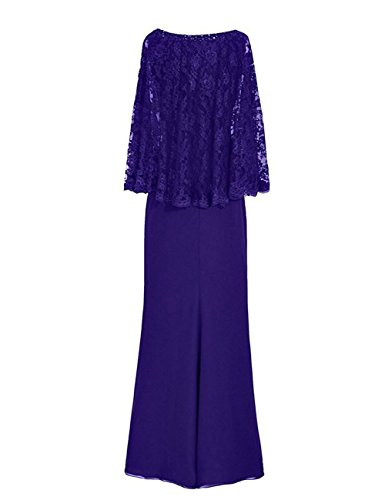HUINI Cord¨®n Rosario Capa Gasa Madre de la Novia Vestidos Formal Fiesta Vestidos Tama?o 42