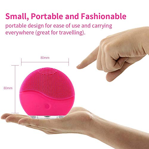 HUOXU Cepillo de limpieza facial, cepillo limpiador eléctrico de silicona para limpieza profunda, exfoliante, eliminación de puntos negros y masaje
