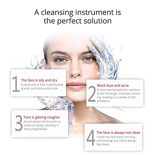 HUOXU Cepillo de limpieza facial, cepillo limpiador eléctrico de silicona para limpieza profunda, exfoliante, eliminación de puntos negros y masaje