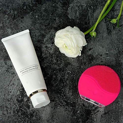 HUOXU Cepillo de limpieza facial, cepillo limpiador eléctrico de silicona para limpieza profunda, exfoliante, eliminación de puntos negros y masaje