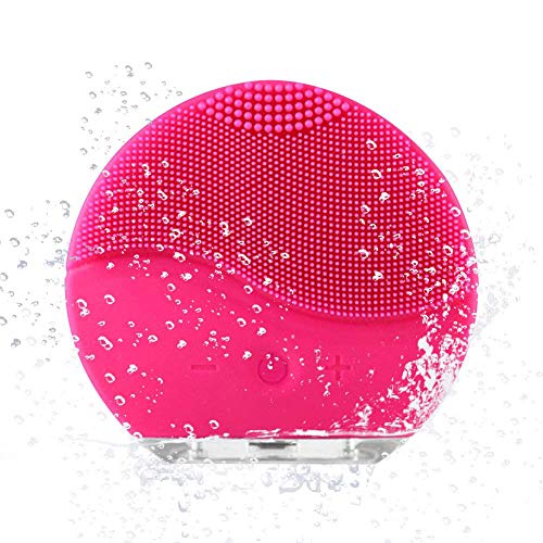 HUOXU Cepillo de limpieza facial, cepillo limpiador eléctrico de silicona para limpieza profunda, exfoliante, eliminación de puntos negros y masaje