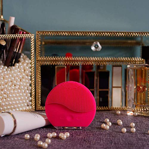 HUOXU Cepillo de limpieza facial, cepillo limpiador eléctrico de silicona para limpieza profunda, exfoliante, eliminación de puntos negros y masaje