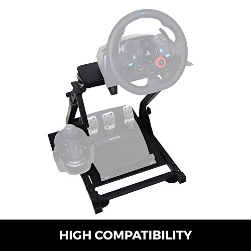 Husuper Soporte para Volante 57 x 49 cm Soporte de Volante Universal Plegable G25 G27 G29 y G920 Wheel Stand Pro Compatible con Logitech G25 G27 G29 y G920 Soporte Volante Logitech g29 Wheel Stand Pro