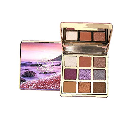 hvxjxk 9 Colores Super Pigmentado Profesional Paleta De Sombra De Ojos Shimmer Mate Polvo Suave Textura Cremosa Blendable Sombra De Ojos Ultra Larga Duración De Maquillaje Paleta (1)